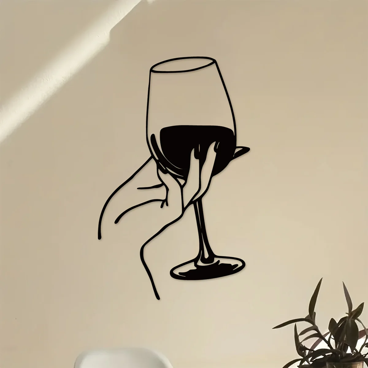 Interior Design Modern - Wine Lover Lady Hand Metal Wall