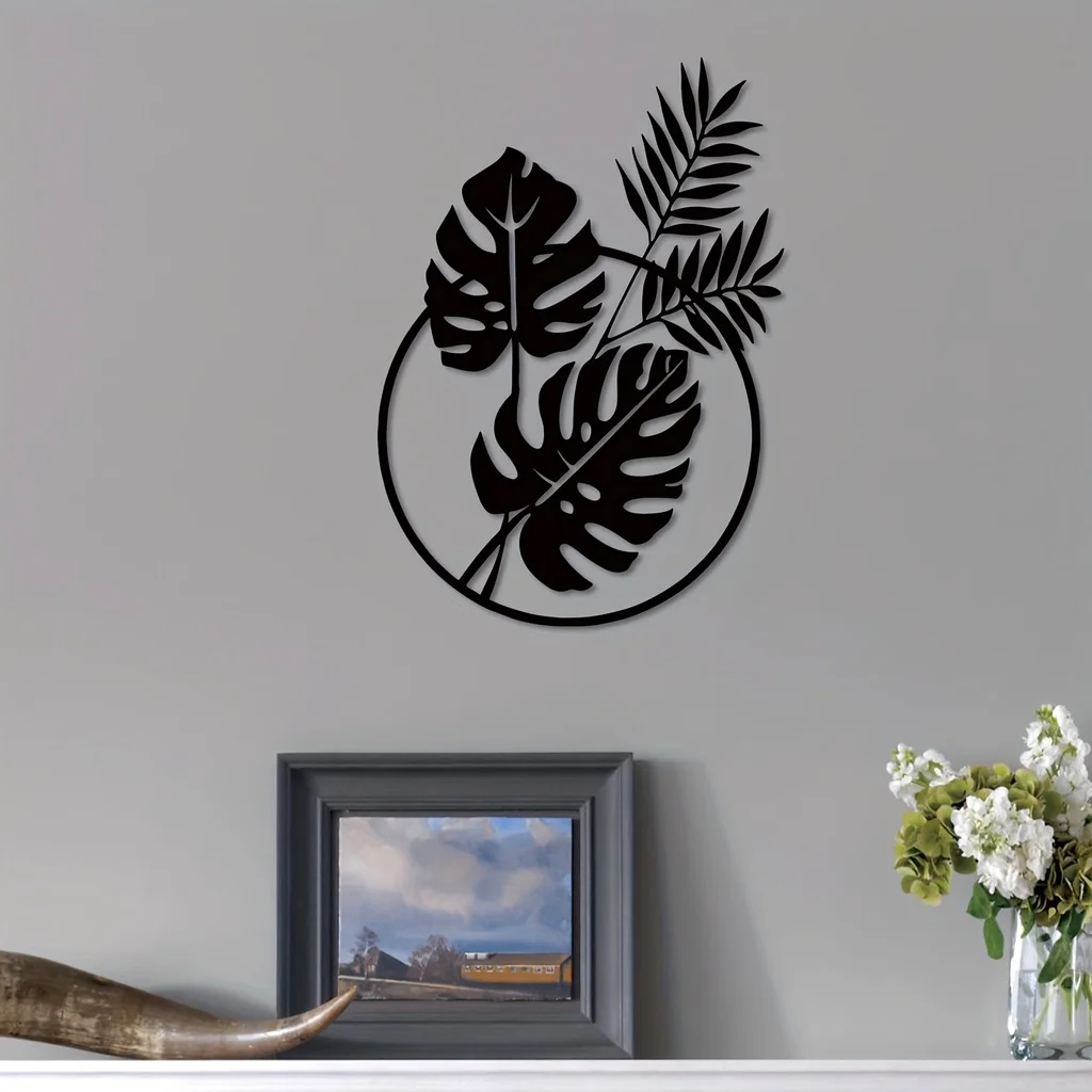 Interior Design Modern - CIFBUY Palm Leaf Metal Wall Art,