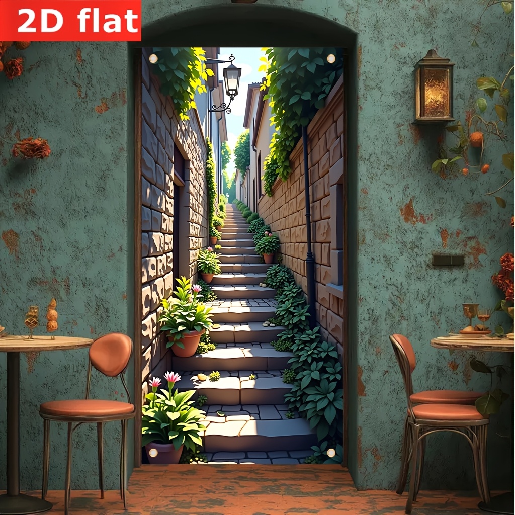 Interior Design And Build - 2D flat banner 1pc，Staircases leading to