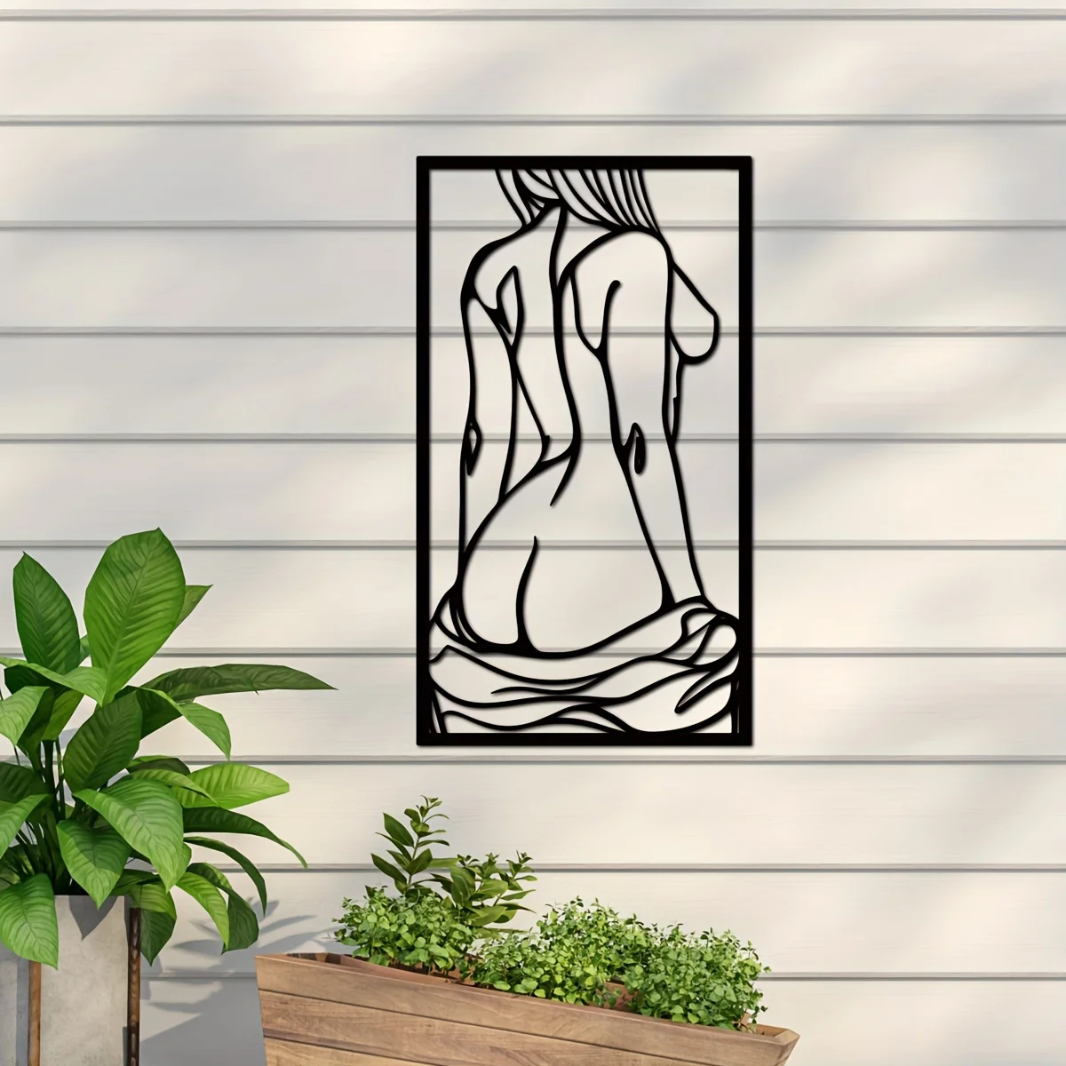 Interior Design Modern - 1pc Metal Art Wall Decor, Black
