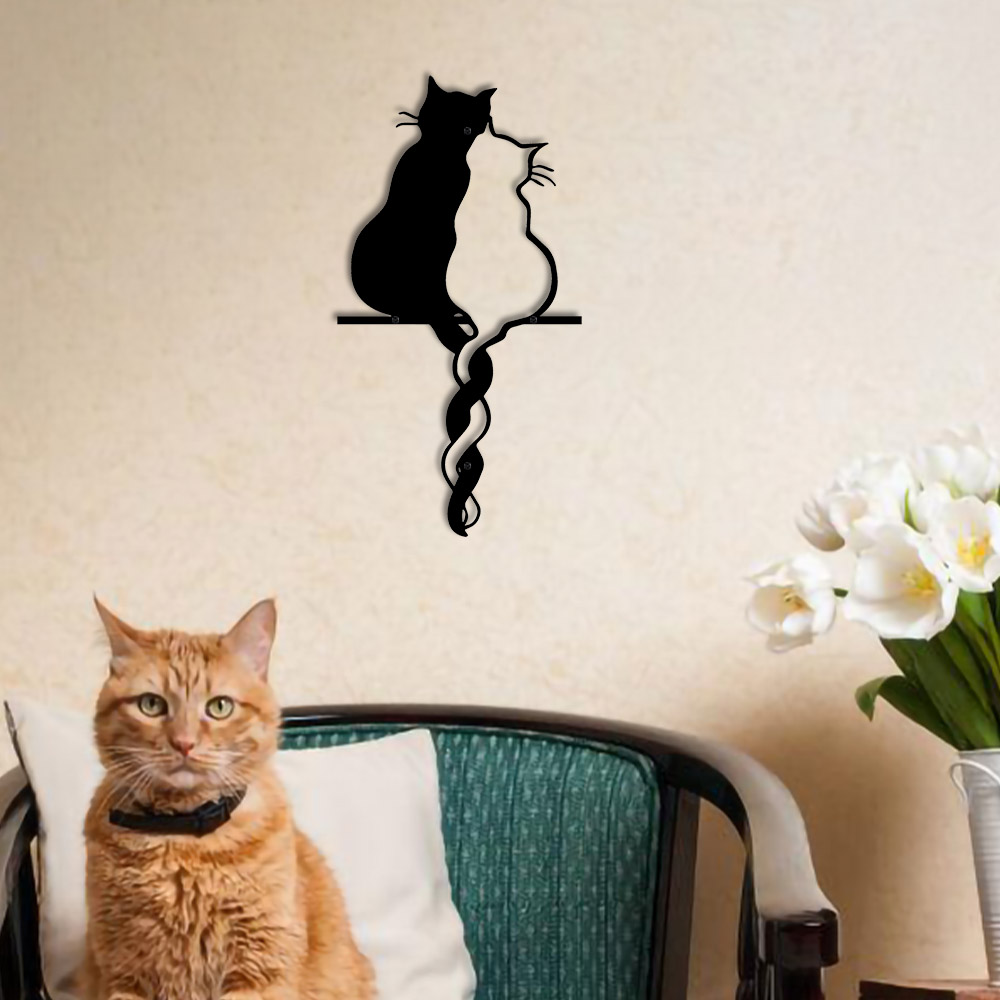 Interior Design Modern - Metal Lovers Cat Wall Art Hanging