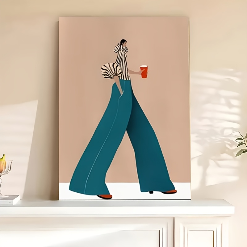 Interior Design Modern - Fashionable Blue Pants Woman Poster Prints