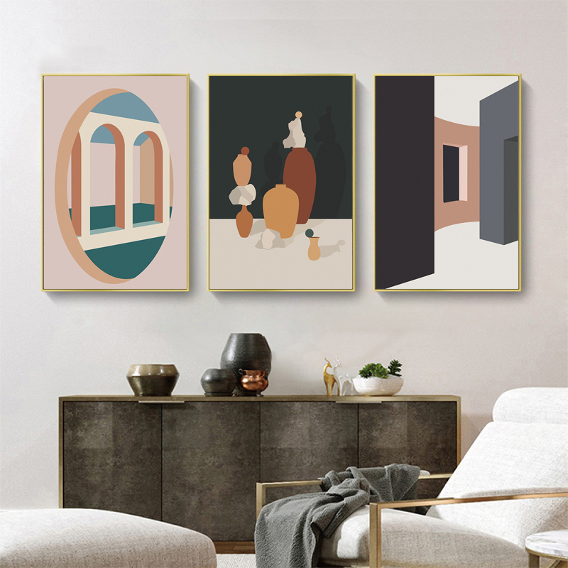 Retro Morandi Building Canvas  - Interior Design And Build review and price